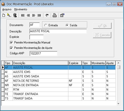 Tabelas_Storage_Controle_Doc_Movimentacao_Prod_Liberados