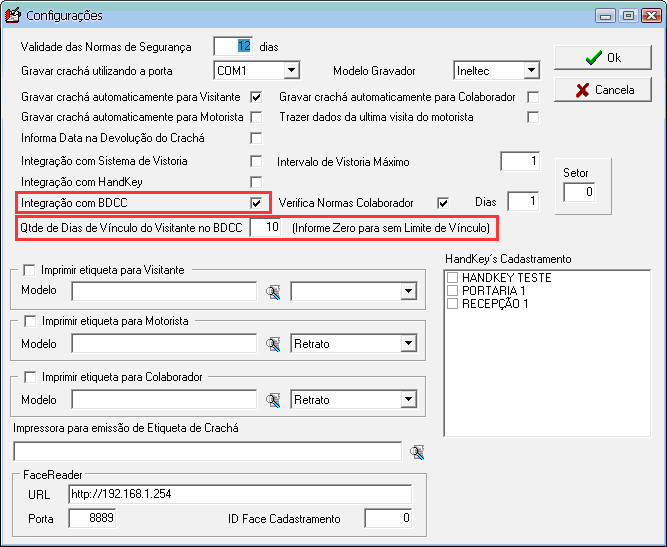 Configuração Controle de Acesso